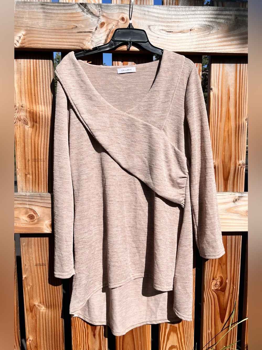 Cellabie Taupe Knit Sweater Dress